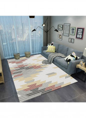 Modern Style Geometry Printed Soft Anti-Slip Carpet Multicolour 120x160cm