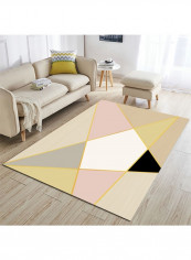 Nordic Style Colourful Geometry Print Anti-Slip Floor Mat Multicolour 120 x 160cm