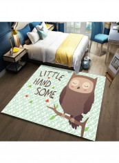 Printed Living Room Floor Rug Green/White/Brown 120x160cm