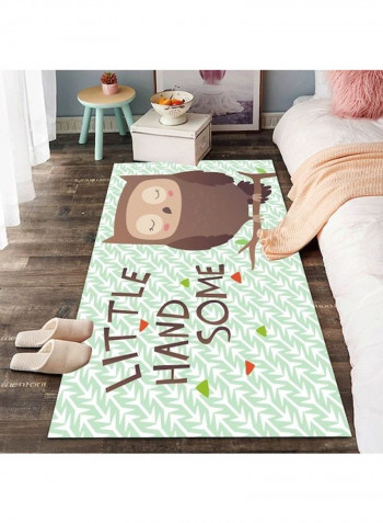 Printed Living Room Floor Rug Green/White/Brown 120x160cm