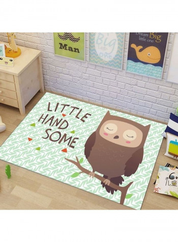 Printed Living Room Floor Rug Green/White/Brown 120x160cm