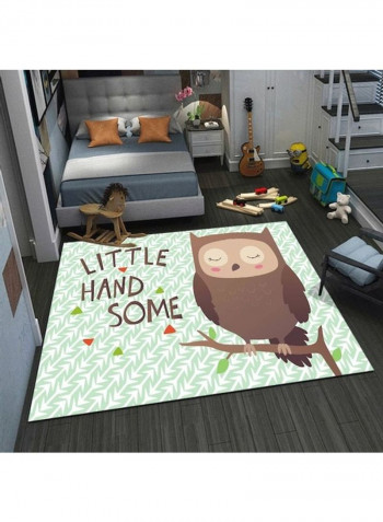Printed Living Room Floor Rug Green/White/Brown 120x160cm