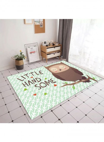 Printed Living Room Floor Rug Green/White/Brown 120x160cm