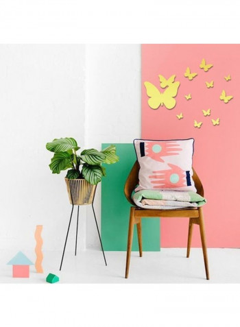 12-Piece Butterfly Design Wall Sticker Gold