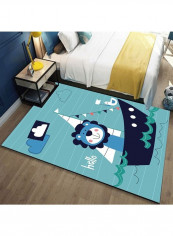 3D Cartoon Printed Rug Blue 120x160cm