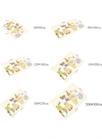 Cartoon Cats Patterneded Anti-Slip Living Room Floor Rug Multicolour 120x160cm