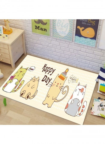 Cartoon Cats Patterneded Anti-Slip Living Room Floor Rug Multicolour 120x160cm