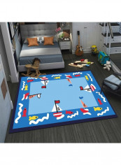 Lovely Cartoon Game Themed Rectangle Kid's Room Floor Rug Multicolour 120x160cm