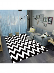 Printed Carpet Black/White 120x160cm