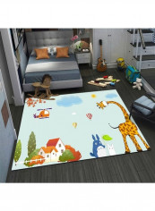 Animal Cartoon Durable Bedroom Rug Multicolour 120 x 160cm