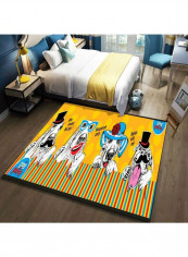 Cartoon Lovely Animals Patterned Rectangle Floor Rug Multicolour 120x160cm