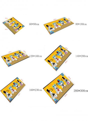 Cartoon Lovely Animals Patterned Rectangle Floor Rug Multicolour 120x160cm