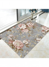Modern Simple Flowers Patterned Anti-Skidding Floor Rug Multicolour 120x160cm