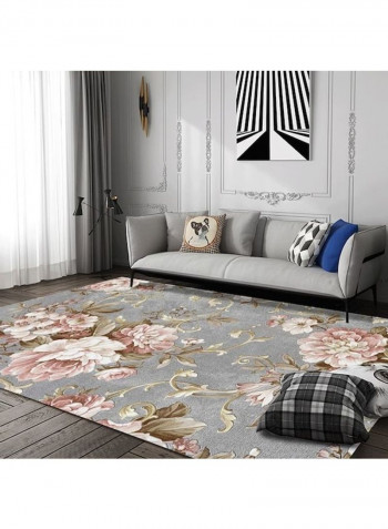 Modern Simple Flowers Patterned Anti-Skidding Floor Rug Multicolour 120x160cm