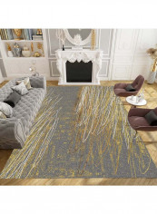 Persian Style Printed Rug Grey/Green/White 120x160cm