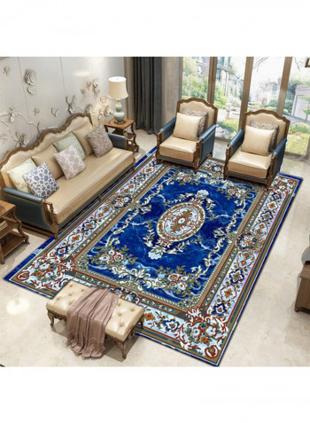 Floral Pattern Carpet Blue/Brown 120x160cm