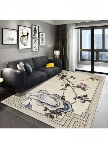 Creative Flower Bird Pattern Floor Carpet Multicolour 120 x 160cm