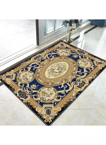 European Style Classic Anti-Slip Rectangle Floor Rug Blue/Brown 120x160cm