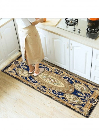 European Style Classic Anti-Slip Rectangle Floor Rug Blue/Brown 120x160cm