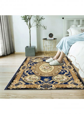 European Style Classic Anti-Slip Rectangle Floor Rug Blue/Brown 120x160cm