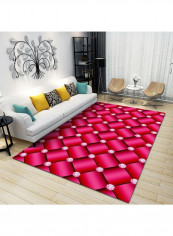 Geometrical Pattern Rug Pink/Black/White 120x160cm