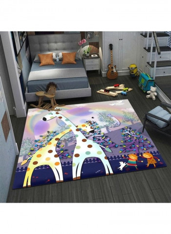 Cartoon Giraffe Printed Rectangle Rug Multicolour 120x160cm