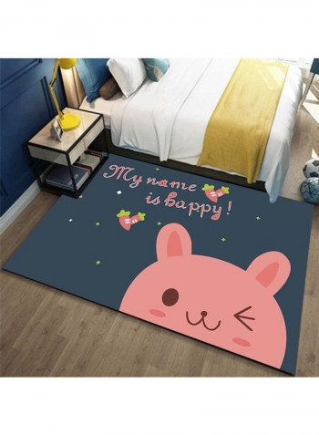 Cartoon Rabbit Pattern Rug Multicolour 120x160cm