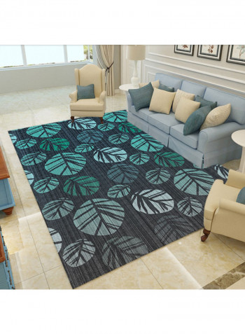 Leaf Print Living Room Rug Green 120 x 160cm