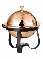 Hammered Design Chaffing Dish With Knob Rose Gold 1.75L