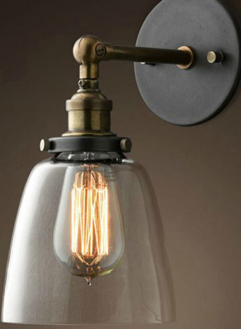 Retro Mounted Wall Lamp Black/Gold/Clear