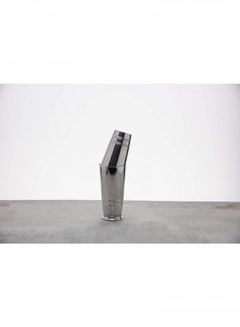 2-Piece Footed Polished Stainless Steel Boston Cocktail Shaker Silver
