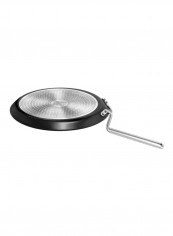 Non-Stick Flat Tava Griddle Pan Black/Silver 10inch