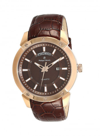 Men's Leather Analog Watch L1373ROO