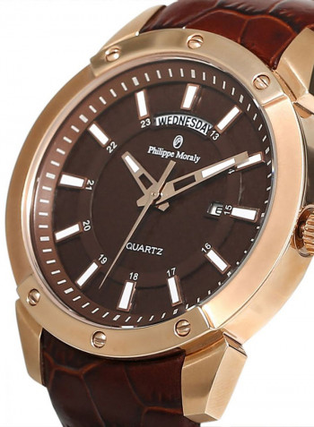 Men's Leather Analog Watch L1373ROO