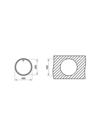 ERC One Bowl Round Sink Stainless Steel 450x450x180mm