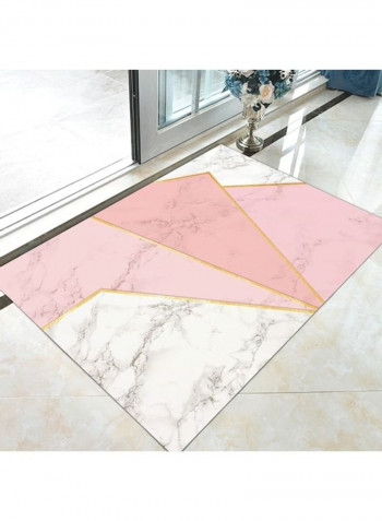 Nordic Style Geometry Print Anti-Slip Carpet Pink/White/Black 120 x 160cm