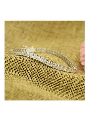 18K Gold Plated 925 Sterling Silver Cubic Zirconia Studded Bracelet