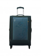 Softside Small Check in Luggage Trolley Aqua Green