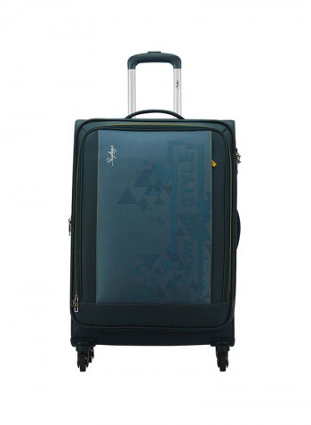 Softside Small Check in Luggage Trolley Aqua Green