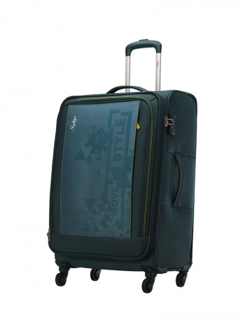 Softside Small Check in Luggage Trolley Aqua Green