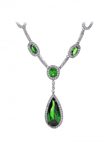 Silver Plated Cubic Zirconia Studded Necklace