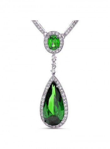 Silver Plated Cubic Zirconia Studded Necklace