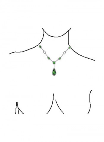 Silver Plated Cubic Zirconia Studded Necklace