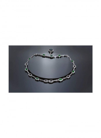 Silver Plated Cubic Zirconia Studded Necklace
