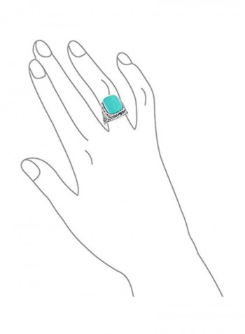 925 Sterling Silver Turquoise Studded Ring