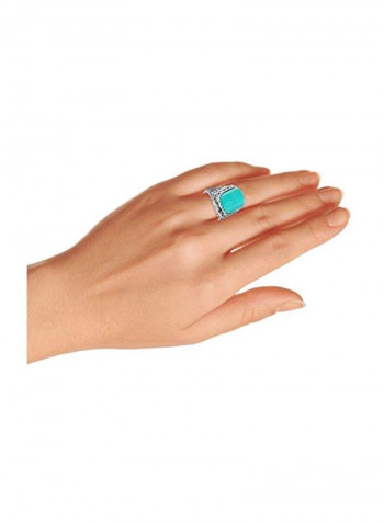 925 Sterling Silver Turquoise Studded Ring