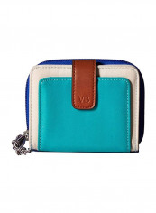 RFID Pocket Wallet Blue/Beige/Brown
