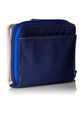 RFID Pocket Wallet Blue/Beige/Brown