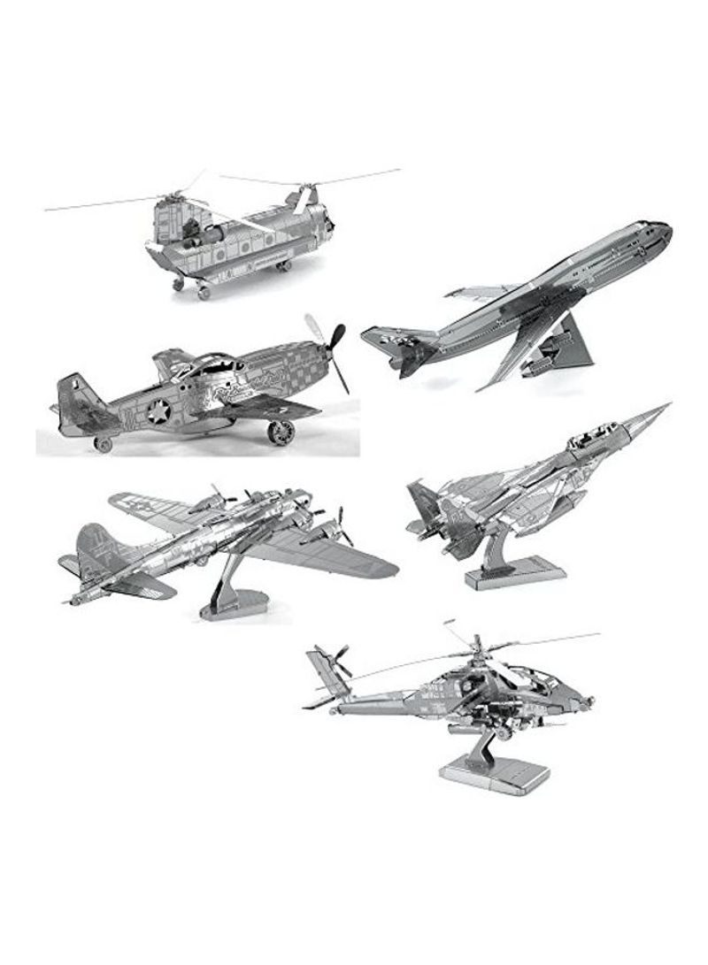 6-Piece 3D Airplane Metal Model Kit
