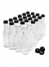 24-Piece Hot Sauce Bottle Clear/Black 200g